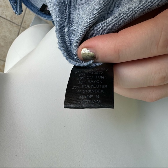 Bläshe size L denim jean mini dress y2K 90s  slimfit bodycon summer spring - Picture 11 of 11